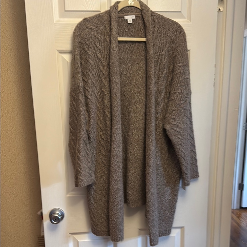 J. Jill Brown Cardigan Sweater with Shawl Collar